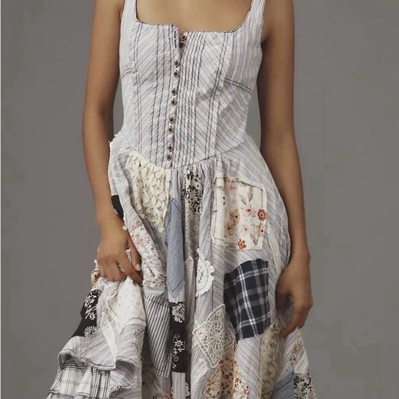 Anthropologie The Jenna Drop-Waist Midi Dress by Pilcro Size 6 - Picture 2 of 3